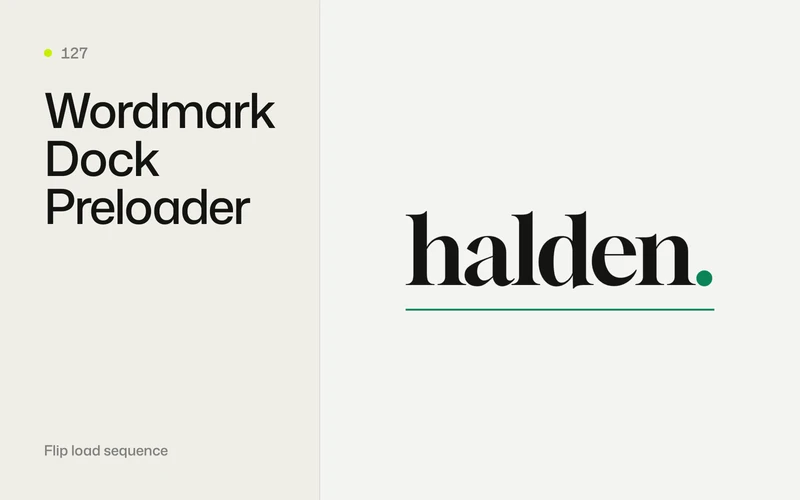 Wordmark Dock Preloader - GSAP animation effect preview